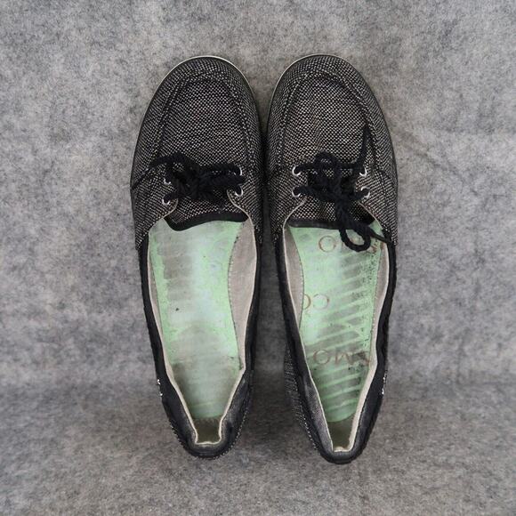 Keds Shoes Womens 8 Slip On Flats Glimmer Boat Moc Casual Classic Black Loafer - Picture 6 of 13